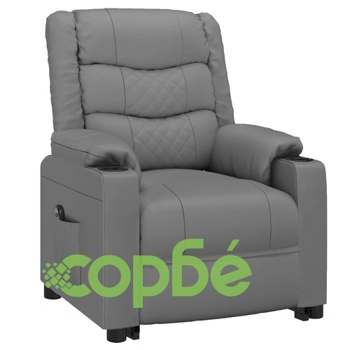 Изправящ стол, сив, изкуствена кожа ➤ топ цена ➤ sorbe.bg
