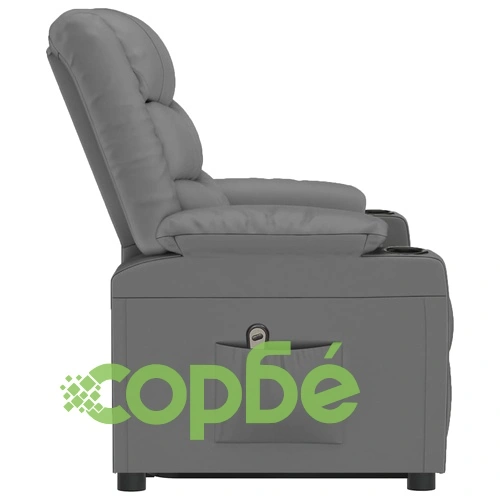Изправящ стол, сив, изкуствена кожа ➤ топ цена ➤ sorbe.bg