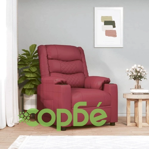 Изправящ стол, виненочервен, изкуствена кожа ➤ топ цена ➤ sorbe.bg