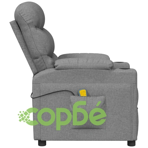 Електрически масажен стол, светлосив, текстил ➤ топ цена ➤ sorbe.bg