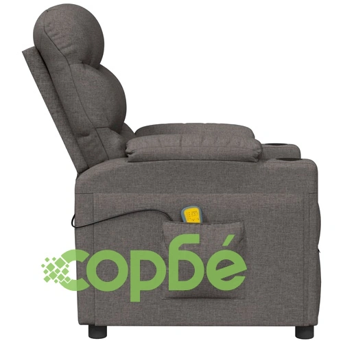 Електрически масажен стол, тъмносив, текстил ➤ топ цена ➤ sorbe.bg