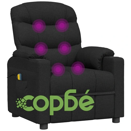 Електрически масажен стол, черен, текстил ➤ топ цена ➤ sorbe.bg