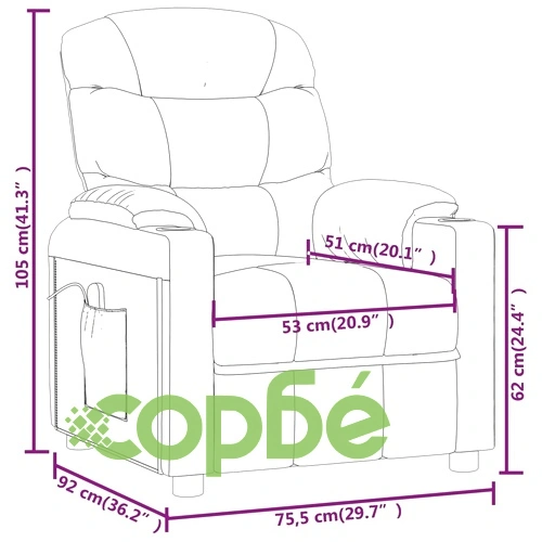 Електрически масажен стол, виненочервен, текстил ➤ топ цена ➤ sorbe.bg