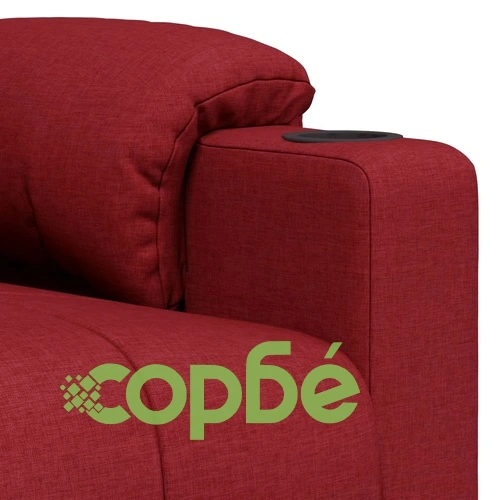 Електрически масажен стол, виненочервен, текстил ➤ топ цена ➤ sorbe.bg