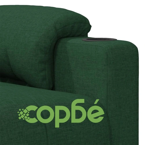 Електрически масажен стол, тъмнозелен, текстил ➤ топ цена ➤ sorbe.bg