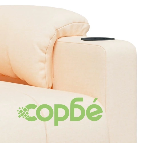 Електрически масажен стол, кремав, текстил ➤ топ цена ➤ sorbe.bg