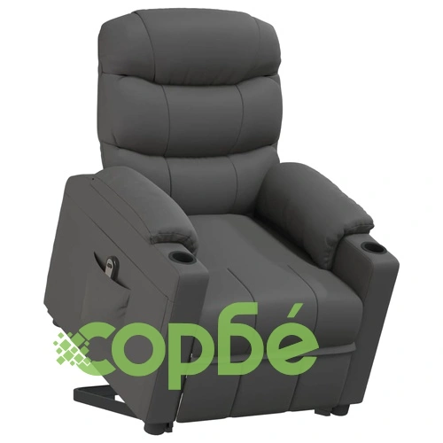 Изправящ стол, сив, изкуствена кожа ➤ топ цена ➤ sorbe.bg