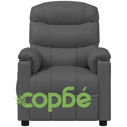 Изправящ масажен стол, сив, изкуствена кожа ➤ топ цена ➤ sorbe.bg