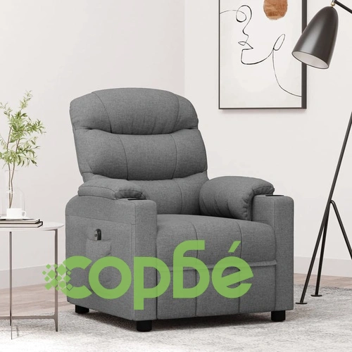 Изправящ стол, светлосив, текстил ➤ топ цена ➤ sorbe.bg