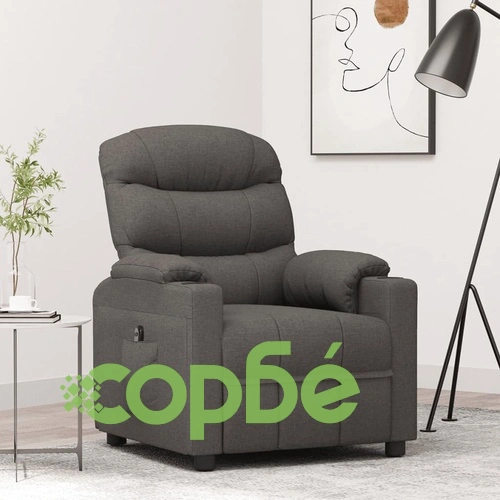 Изправящ стол, тъмносив, текстил ➤ топ цена ➤ sorbe.bg