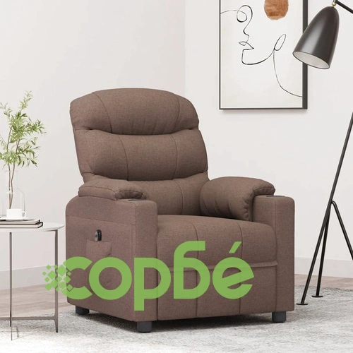 Изправящ стол, таупе, текстил ➤ топ цена ➤ sorbe.bg