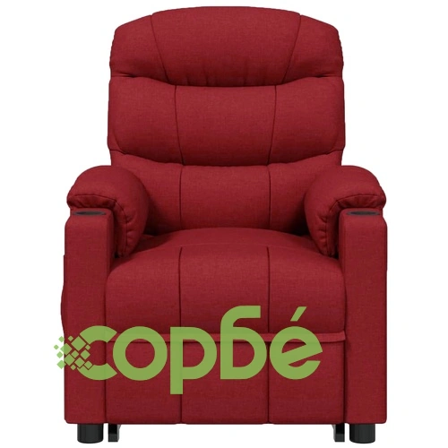 Изправящ масажен стол, виненочервен, текстил ➤ топ цена ➤ sorbe.bg