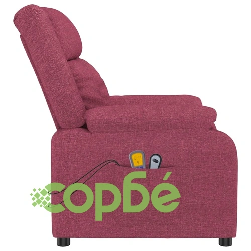 Електрически масажен стол, виненочервен, текстил ➤ топ цена ➤ sorbe.bg