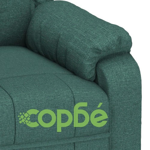 Електрически масажен стол, тъмнозелен, текстил ➤ топ цена ➤ sorbe.bg