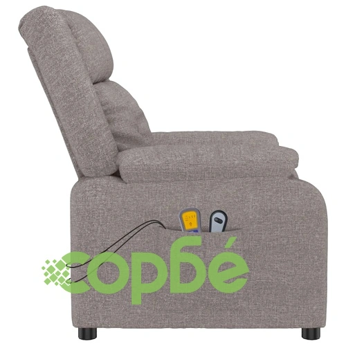 Електрически масажен стол, таупе, текстил ➤ топ цена ➤ sorbe.bg