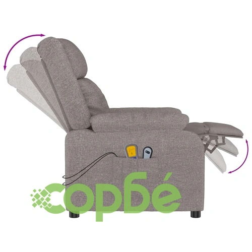 Електрически масажен стол, таупе, текстил ➤ топ цена ➤ sorbe.bg