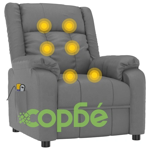 Изправящ масажен стол, сив, изкуствена кожа ➤ топ цена ➤ sorbe.bg