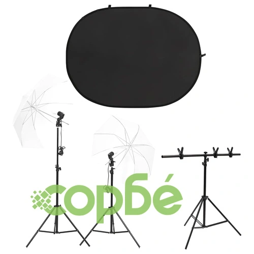 Комплект за фото студио с лампи и фонов екран ➤ топ цена ➤ sorbe.bg