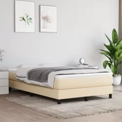 Боксспринг легло с матрак, кремаво, 120x200 см, плат