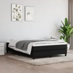 Боксспринг легло с матрак, черно, 140x200 см, плат