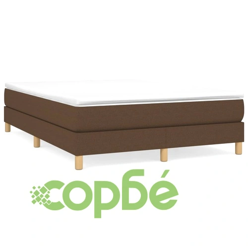 Боксспринг легло с матрак, тъмнокафяво, 140x190 см, плат ➤ топ цена ➤ sorbe.bg