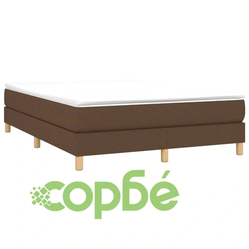 Боксспринг легло с матрак, тъмнокафяво, 140x190 см, плат ➤ топ цена ➤ sorbe.bg