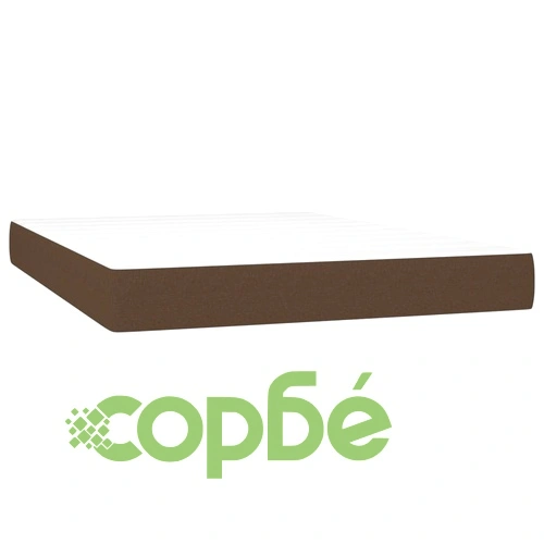 Боксспринг легло с матрак, тъмнокафяво, 140x190 см, плат ➤ топ цена ➤ sorbe.bg