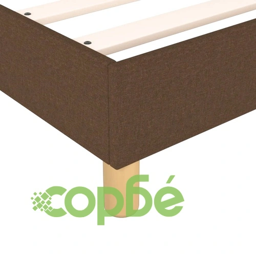 Боксспринг легло с матрак, тъмнокафяво, 140x190 см, плат ➤ топ цена ➤ sorbe.bg