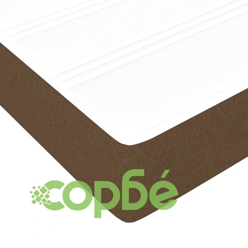 Боксспринг легло с матрак, тъмнокафяво, 140x190 см, плат ➤ топ цена ➤ sorbe.bg