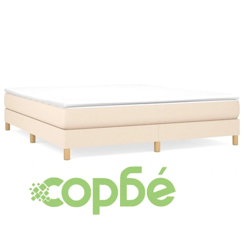 Боксспринг легло с матрак, кремава, 160x200 см, плат ➤ топ цена ➤ sorbe.bg