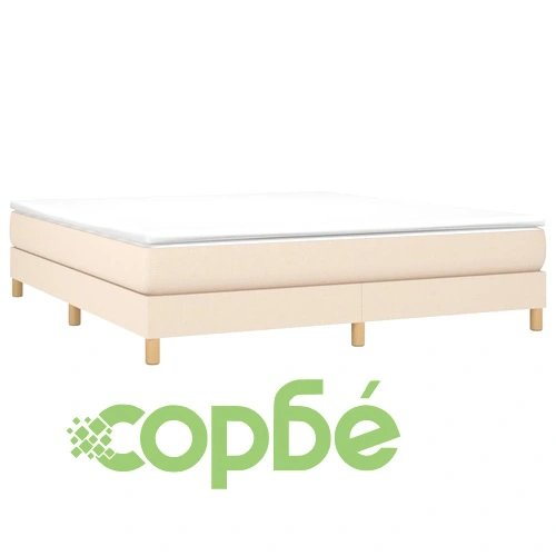 Боксспринг легло с матрак, кремава, 160x200 см, плат ➤ топ цена ➤ sorbe.bg