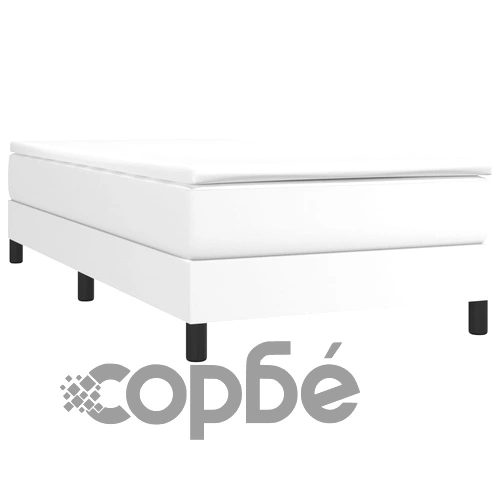 Боксспринг легло с матрак, бяло, 100x200 см, изкуствена кожа ➤ топ цена ➤ sorbe.bg