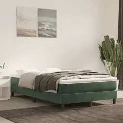 Боксспринг легло с матрак, тъмнозелено, 120x200 см, кадифе