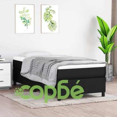 Боксспринг легло с матрак, черно, 90x200 см, плат ➤ топ цена ➤ sorbe.bg