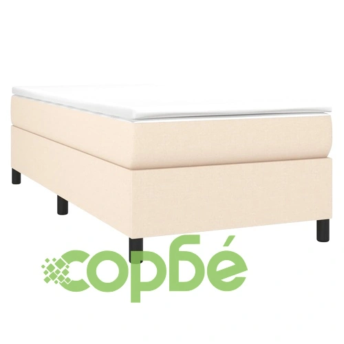 Боксспринг легло с матрак, кремаво, 100x200 см, плат ➤ топ цена ➤ sorbe.bg