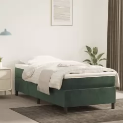 Боксспринг легло с матрак, тъмнозелена, 90x190 см, кадифе