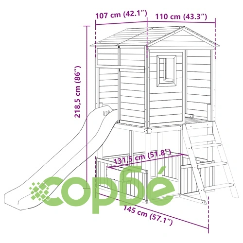 Комбинирано детско съоръжение за игра на открито, чам масив ➤ топ цена ➤ sorbe.bg