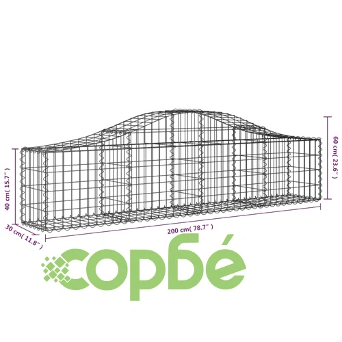 Габионни кошници арка 9 бр 200x30x40/60 см поцинковано желязо на топ цена от sorbe.bg Габионни кошници арка 9 бр 200x30x40/60 см поцинковано желязо ➤ топ цена ➤ sorbe.bg