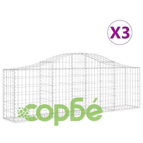 Габионни кошници арка 3 бр 200x30x60/80 см поцинковано желязо ➤ топ цена ➤ sorbe.bg