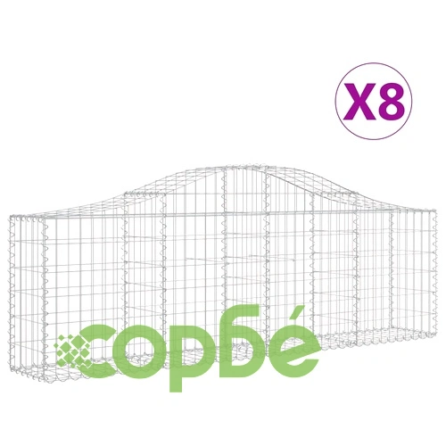Габионни кошници арка 8 бр 200x30x60/80 см поцинковано желязо ➤ топ цена ➤ sorbe.bg