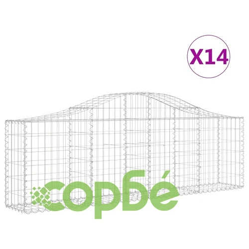 Габионни кошници арка 14 бр 200x30x60/80 см поцинковано желязо ➤ топ цена ➤ sorbe.bg
