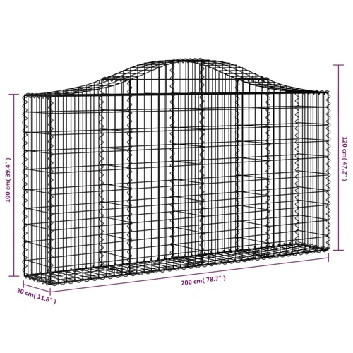 Габионни кошници арка 10 бр 200x30x100/120см поцинковано желязо ➤ топ цена ➤ sorbe.bg