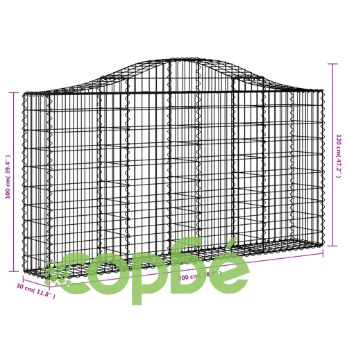 Габионни кошници арка 13 бр 200x30x100/120см поцинковано желязо ➤ топ цена ➤ sorbe.bg