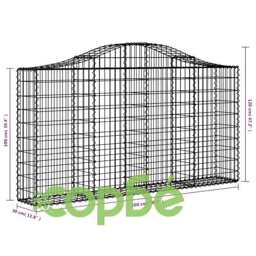 Габионни кошници арка 30 бр 200x30x100/120см поцинковано желязо ➤ топ цена ➤ sorbe.bg