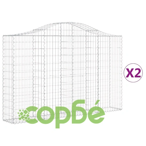 Габионни кошници арка 2 бр 200x30x120/140см поцинковано желязо ➤ топ цена ➤ sorbe.bg
