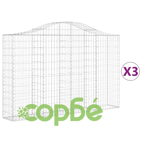 Габионни кошници арка 3 бр 200x30x120/140см поцинковано желязо ➤ топ цена ➤ sorbe.bg