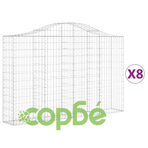 Габионни кошници арка 8 бр 200x30x120/140 см поцинковано желязо ➤ топ цена ➤ sorbe.bg