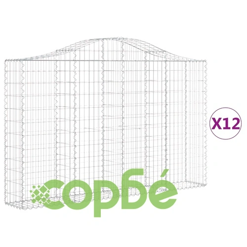 Габионни кошници арка 12 бр 200x30x120/140см поцинковано желязо ➤ топ цена ➤ sorbe.bg