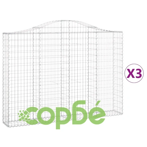 Габионни кошници арка 3 бр 200x30x140/160 см поцинковано желязо ➤ топ цена ➤ sorbe.bg