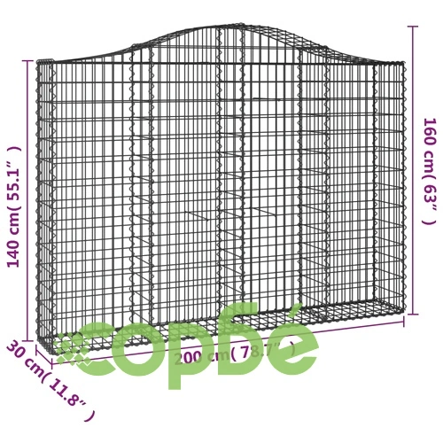 Габионни кошници арка 6 бр 200x30x140/160 см поцинковано желязо на топ цена от sorbe.bg Габионни кошници арка 6 бр 200x30x140/160 см поцинковано желязо ➤ топ цена ➤ sorbe.bg
